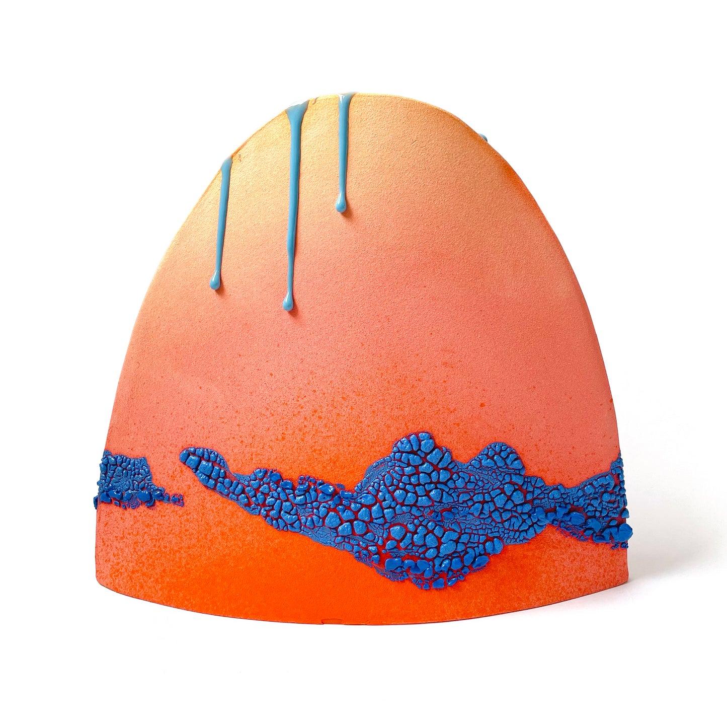Hump Vase, Large (Salmon/Tangerine/Blues)