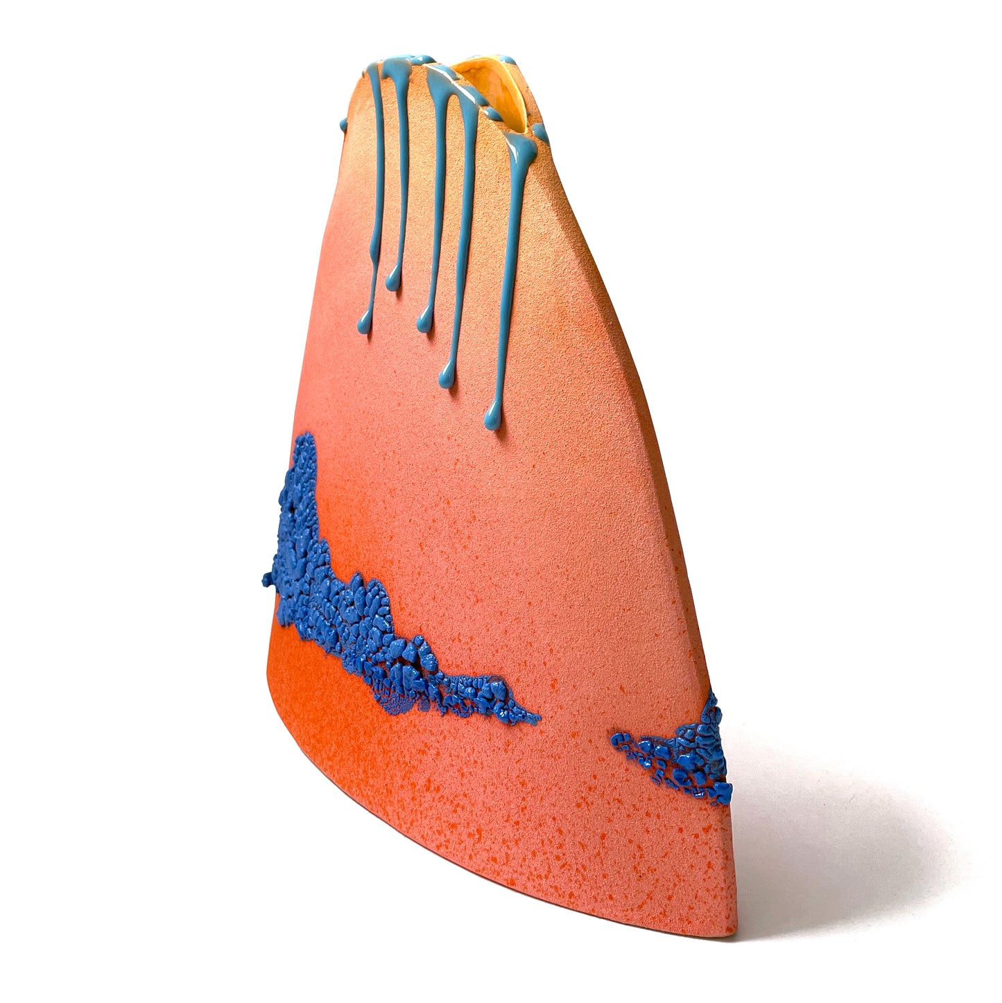 Hump Vase, Large (Salmon/Tangerine/Blues)