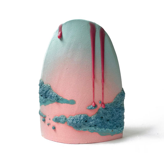 Hump Vase, Tall (Pastel Pink/Purples/Teal)