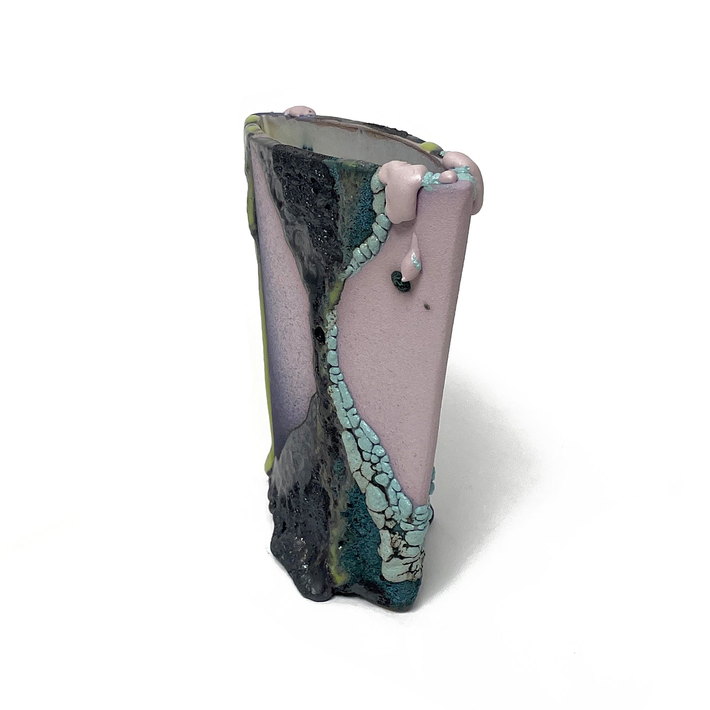 Angle Vase (Purples/Black/Lime)