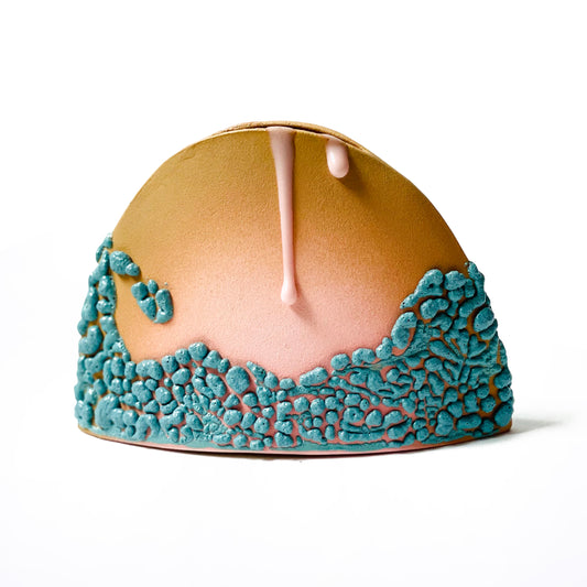 Hump Vase, Small (Pink/Brown/Teal)