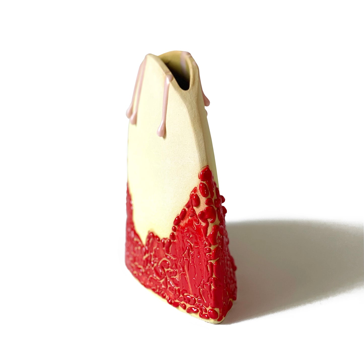 Hump Vase, Medium (Pale Yellows/Red/Pink)