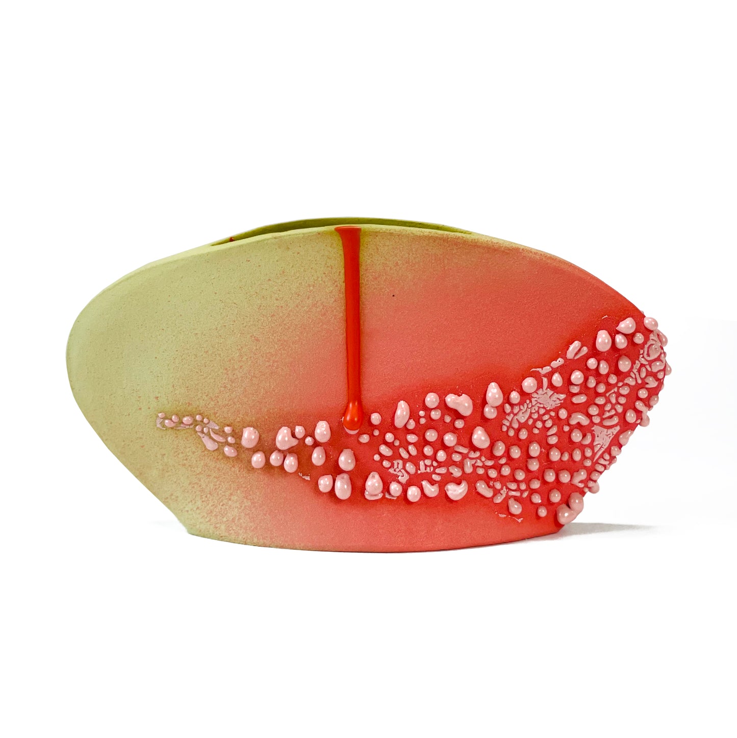 Oval Vase, Small (Salmon/Lime/Orange)