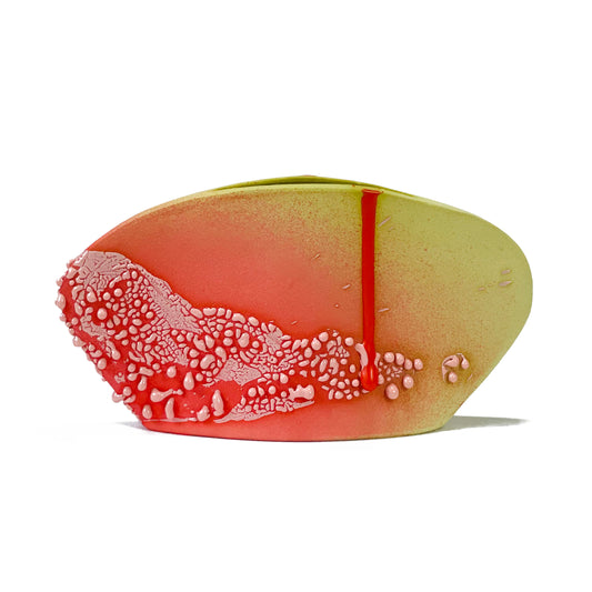 Oval Vase, Small (Salmon/Lime/Orange)