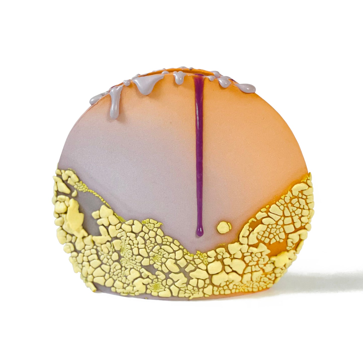 Circle Vase, Medium (Tangerine/Lavender/Pale Yellow)
