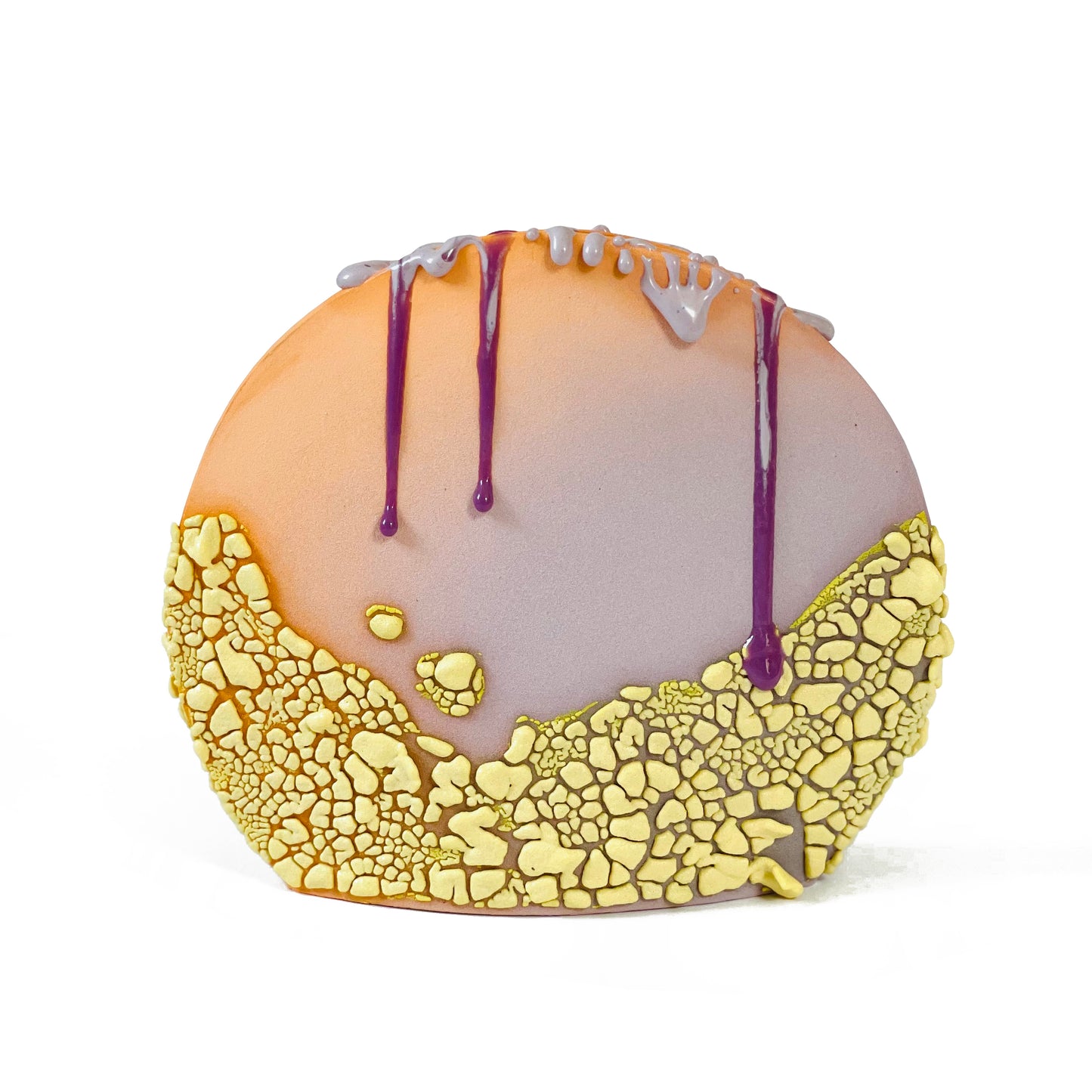Circle Vase, Medium (Tangerine/Lavender/Pale Yellow)