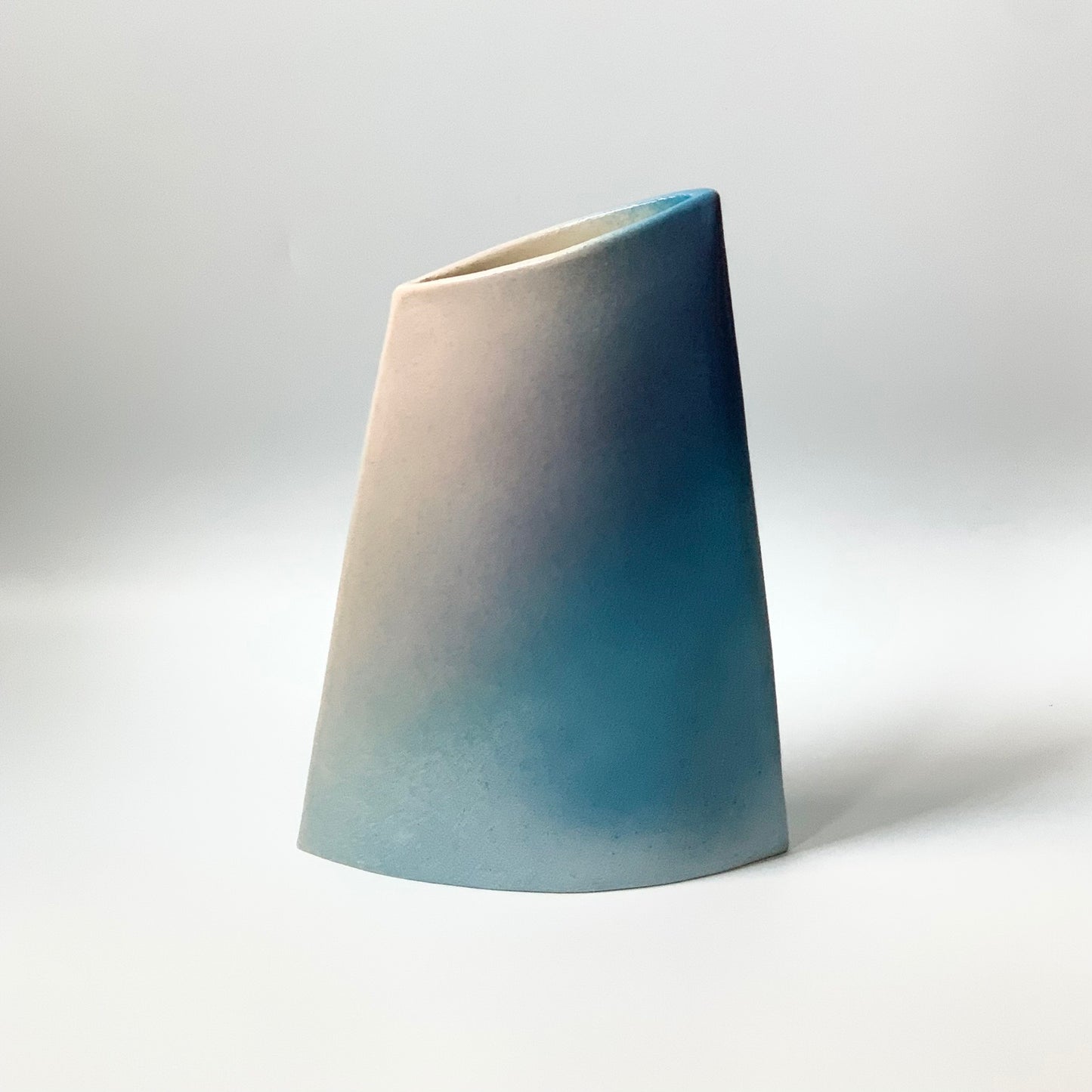 Angle Vase (Large), (Blue Clouds)
