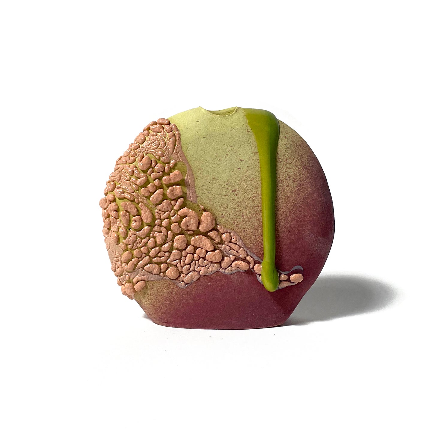 Bud Vase, Circle (Maroon/Chartreuse/Peach)