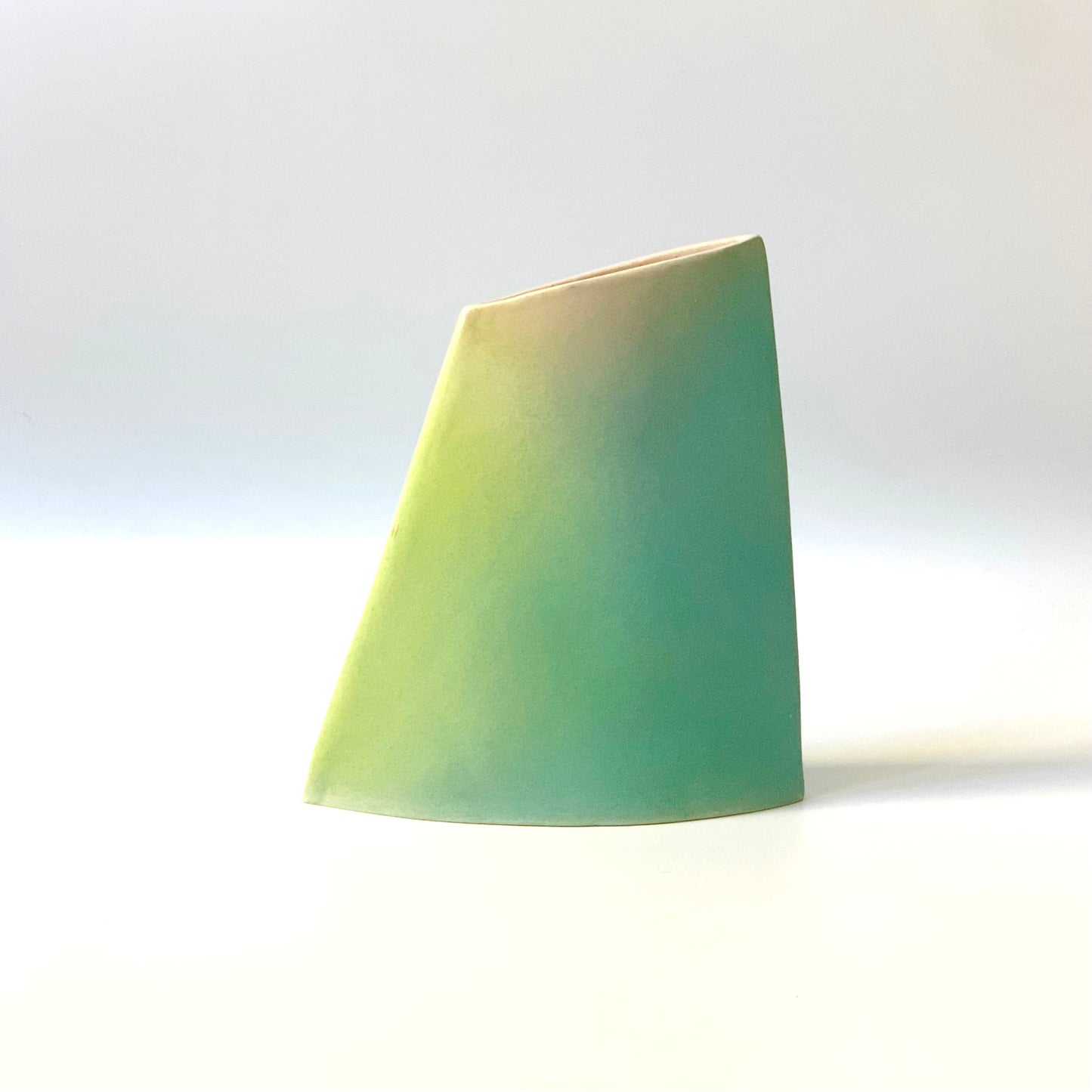 Angle Vase, Medium (Teal/Chartreuse/Pink 2)