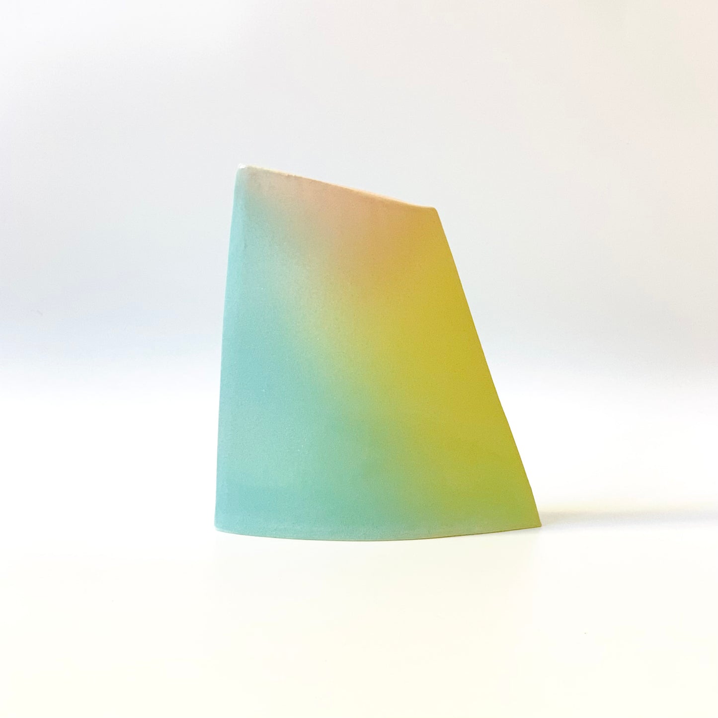 Angle Vase, Medium (Teal/Chartreuse/Pink 2)