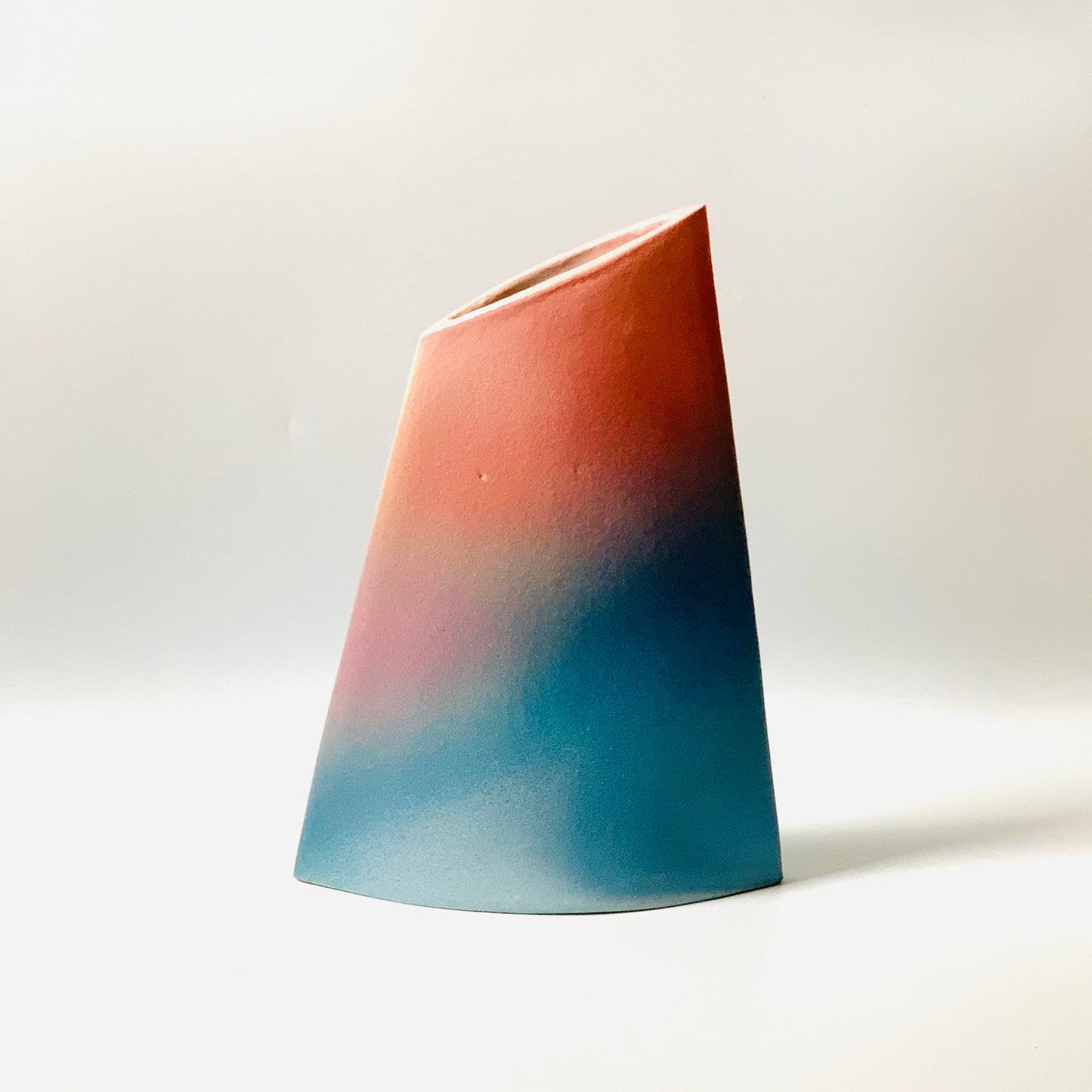 Angle Vase (Large), Pink/Blue