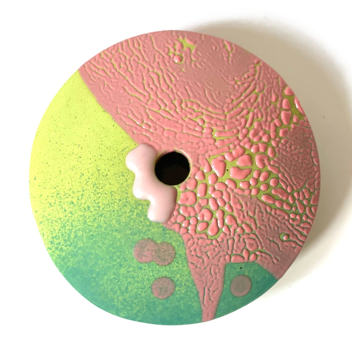 Saucer Vase, Medium (Pinks/Lime/Turquoise)