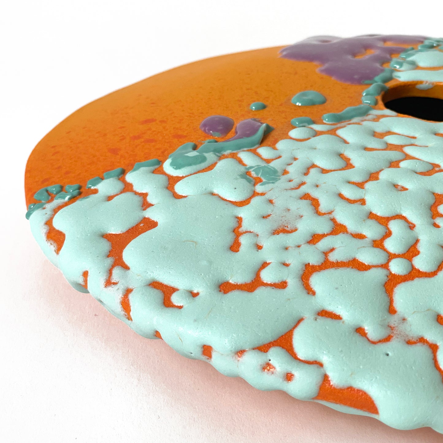 Saucer Vase, Large (Orange/Purple/Turquoises)
