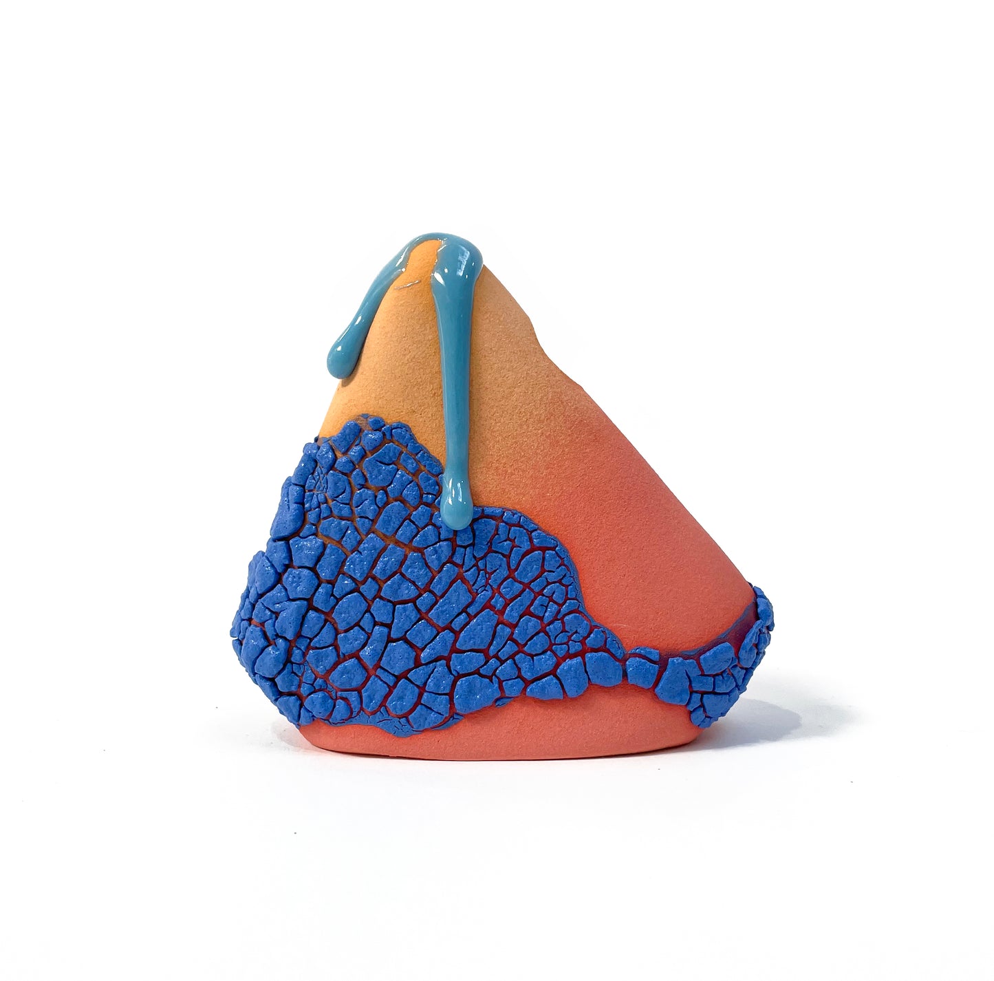 Bud Vase, Triangle (Blues/Salmon/Mandarin)