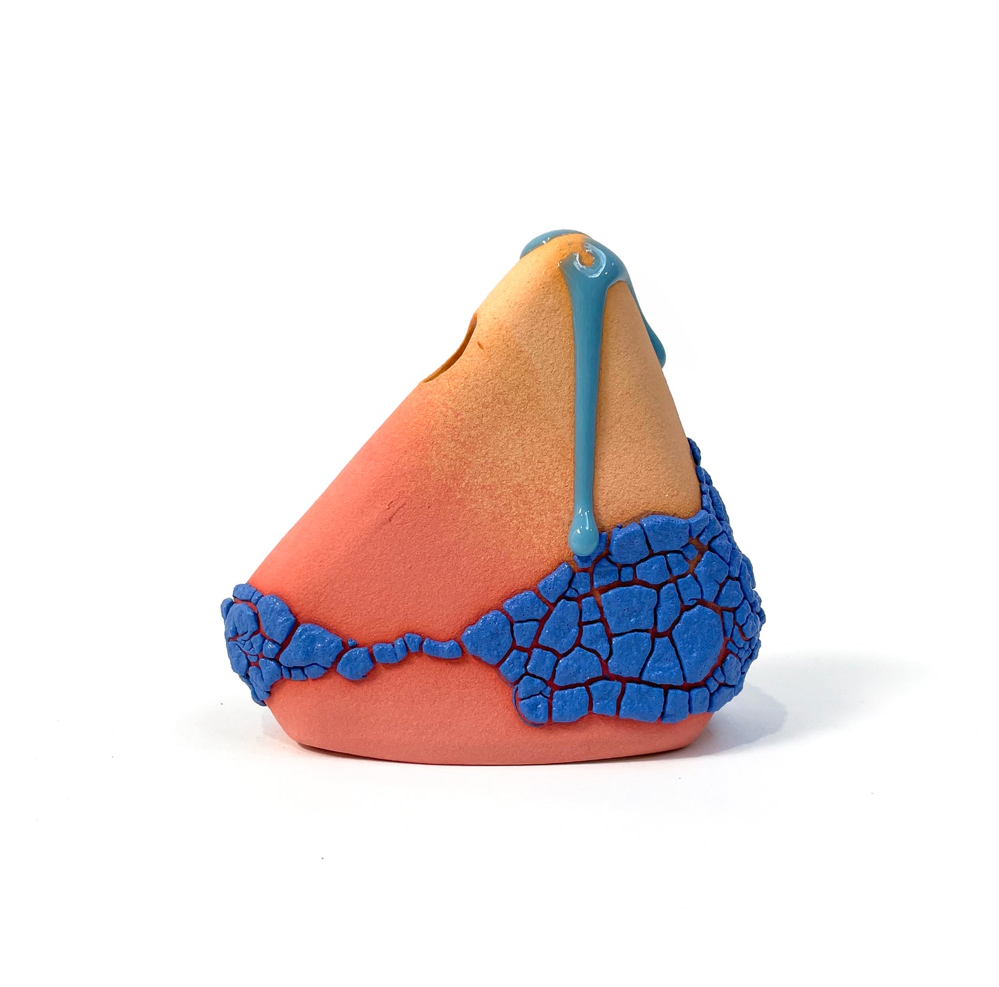 Bud Vase, Triangle (Blues/Salmon/Mandarin)