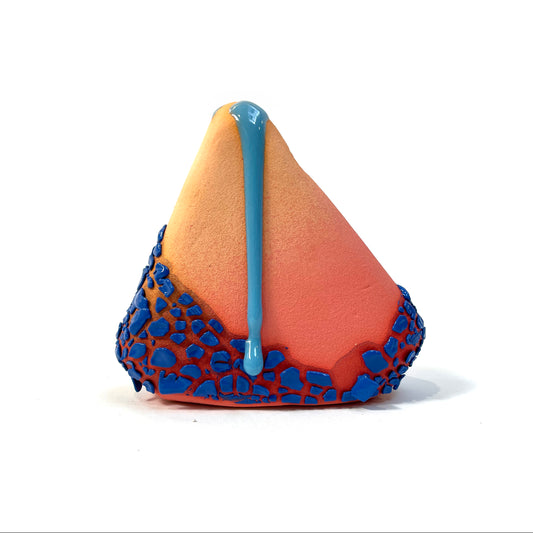 Bud Vase, Triangle (Mandarin/Salmon/Blues)