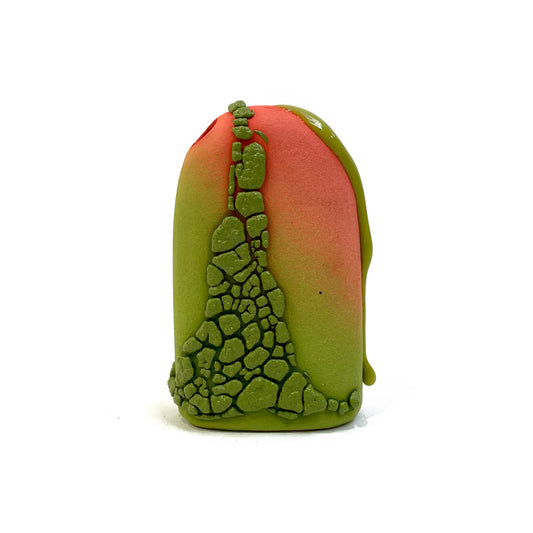 Bud Vase, Hump (Lime/Salmon)