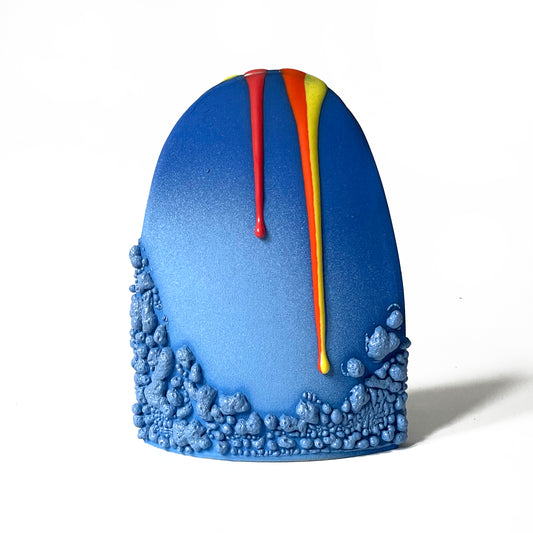 Hump Vase, Tall (Blue/Rainbow)
