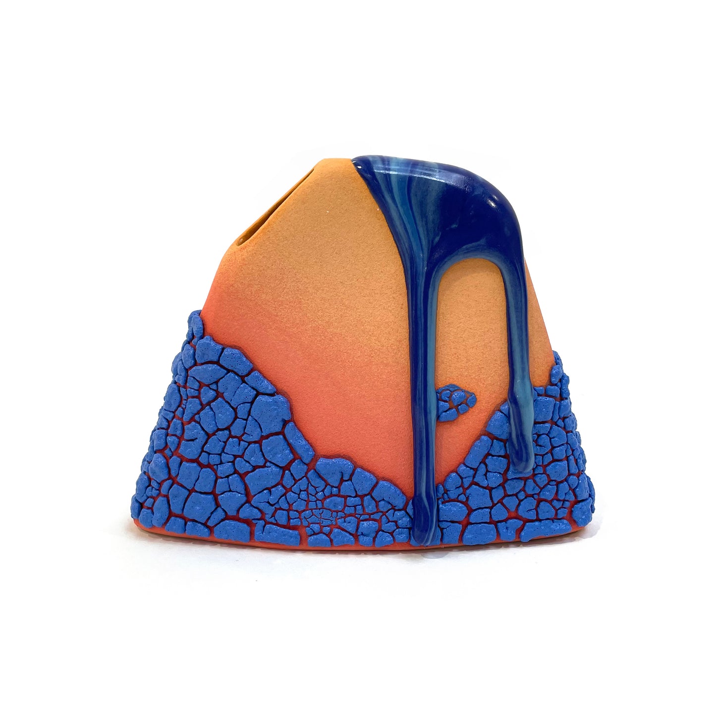 Small Vase, Hump (Salmon/Blues)