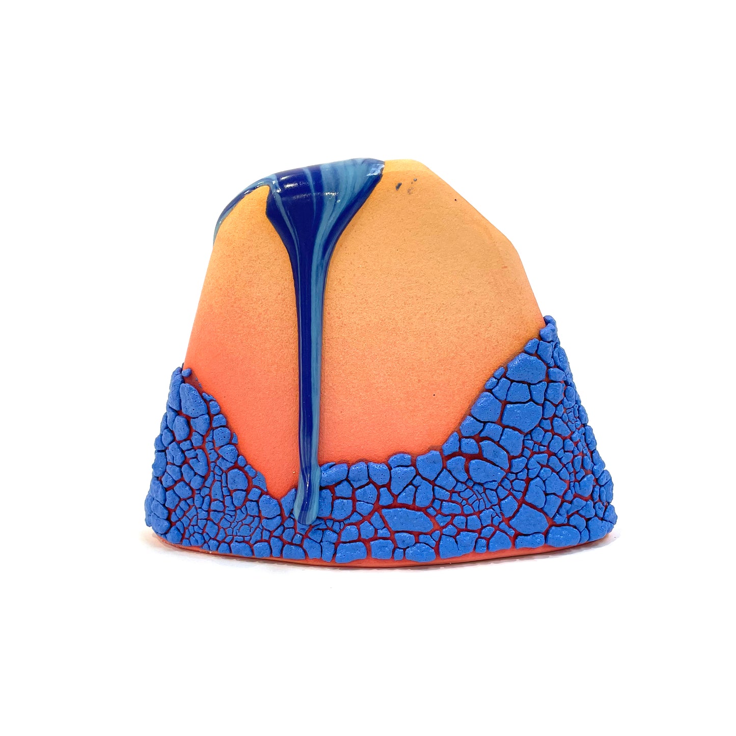 Small Vase, Hump (Salmon/Blues)