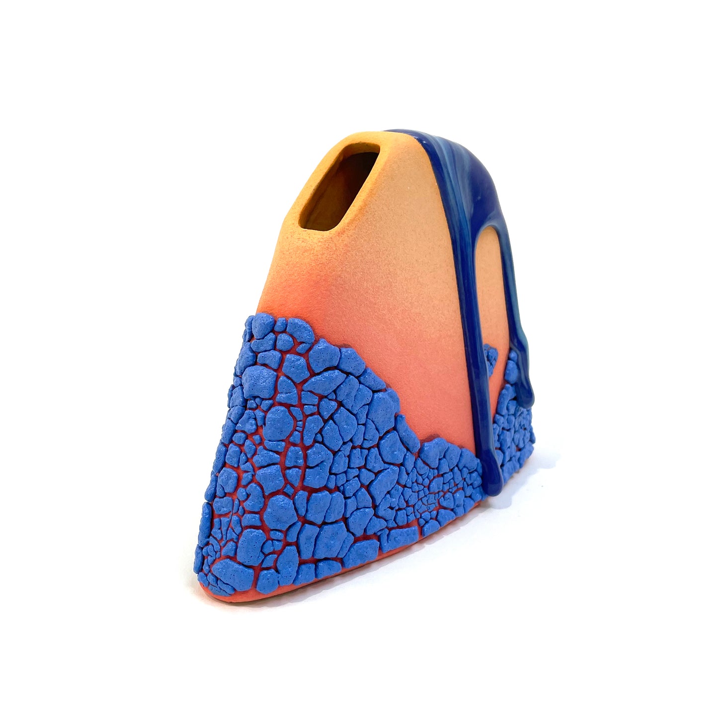 Small Vase, Hump (Salmon/Blues)