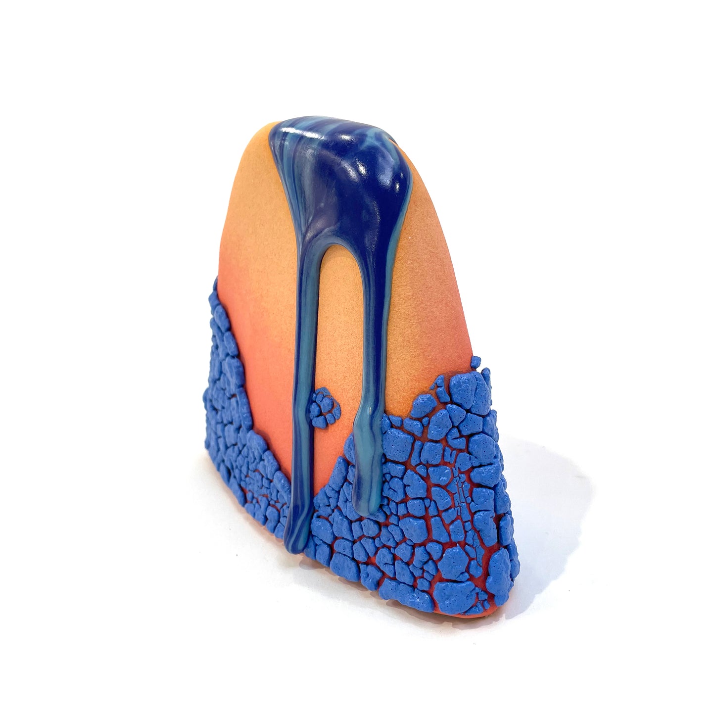 Small Vase, Hump (Salmon/Blues)