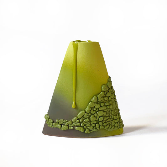 Tall Volcano Vase, Small (Greens)