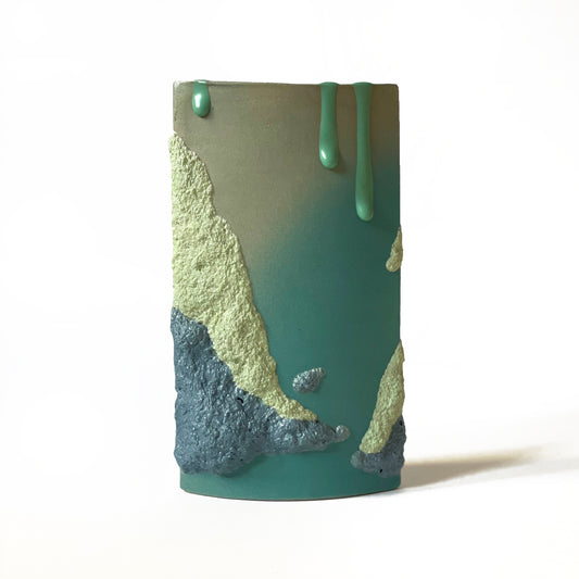 Rectangle Vase, Tall (Turquoises)