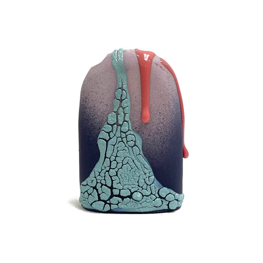 Bud Vase, Hump (Purples/Turquoise/Pink)