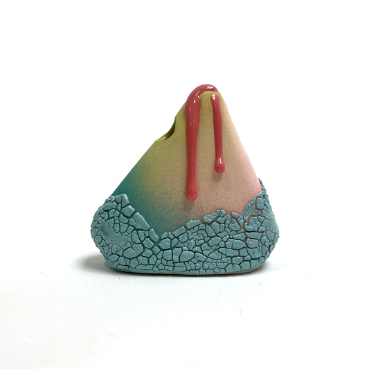 Bud Vase, Triangle (Turquoise/Chartreuse/Pink)