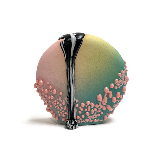 Bud Vase, Circle (Pink/Chartreuse/Turquoise/Black)