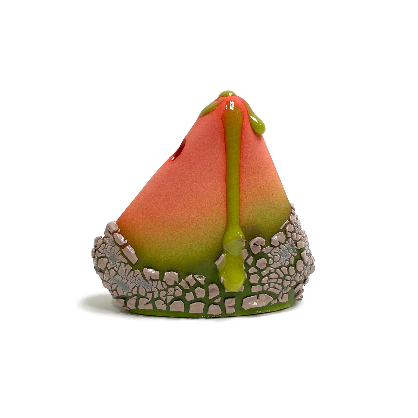 Bud Vase, Triangle (Salmon/Lime/Mushroom)