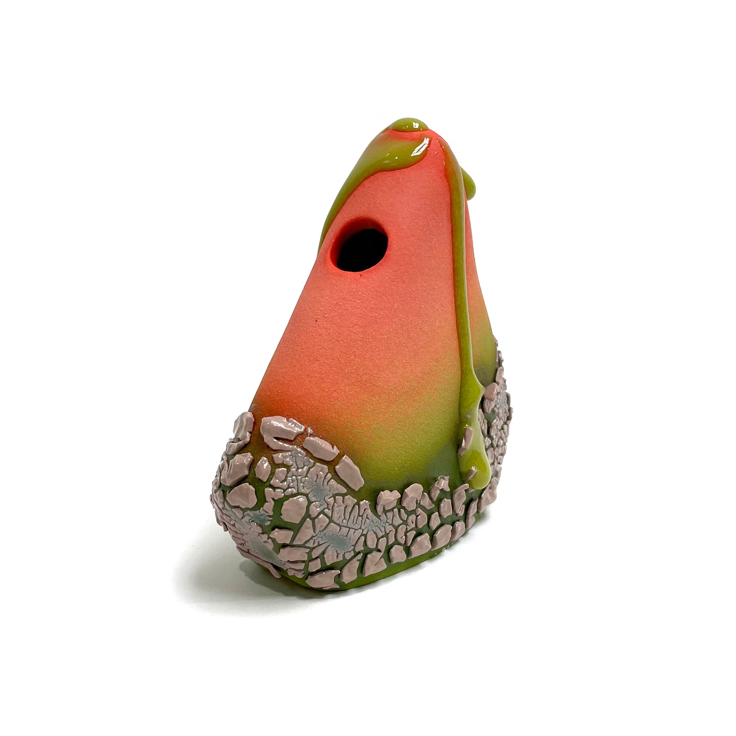 Bud Vase, Triangle (Salmon/Lime/Mushroom)