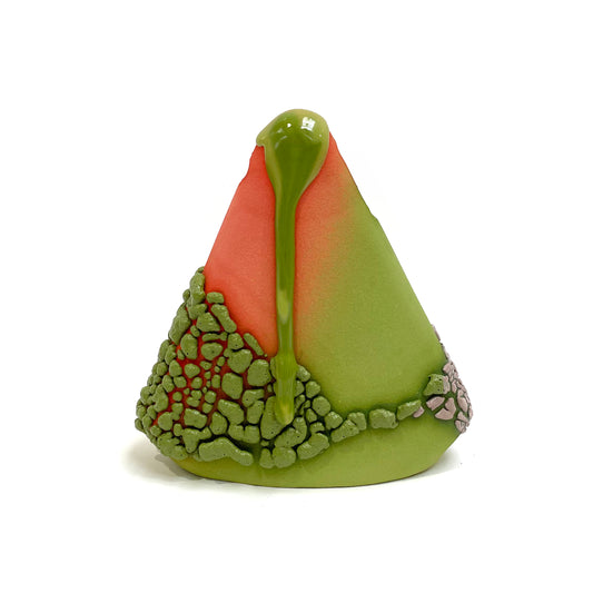 Small Vase, Triangle (Salmon/Lime/Mushroom)