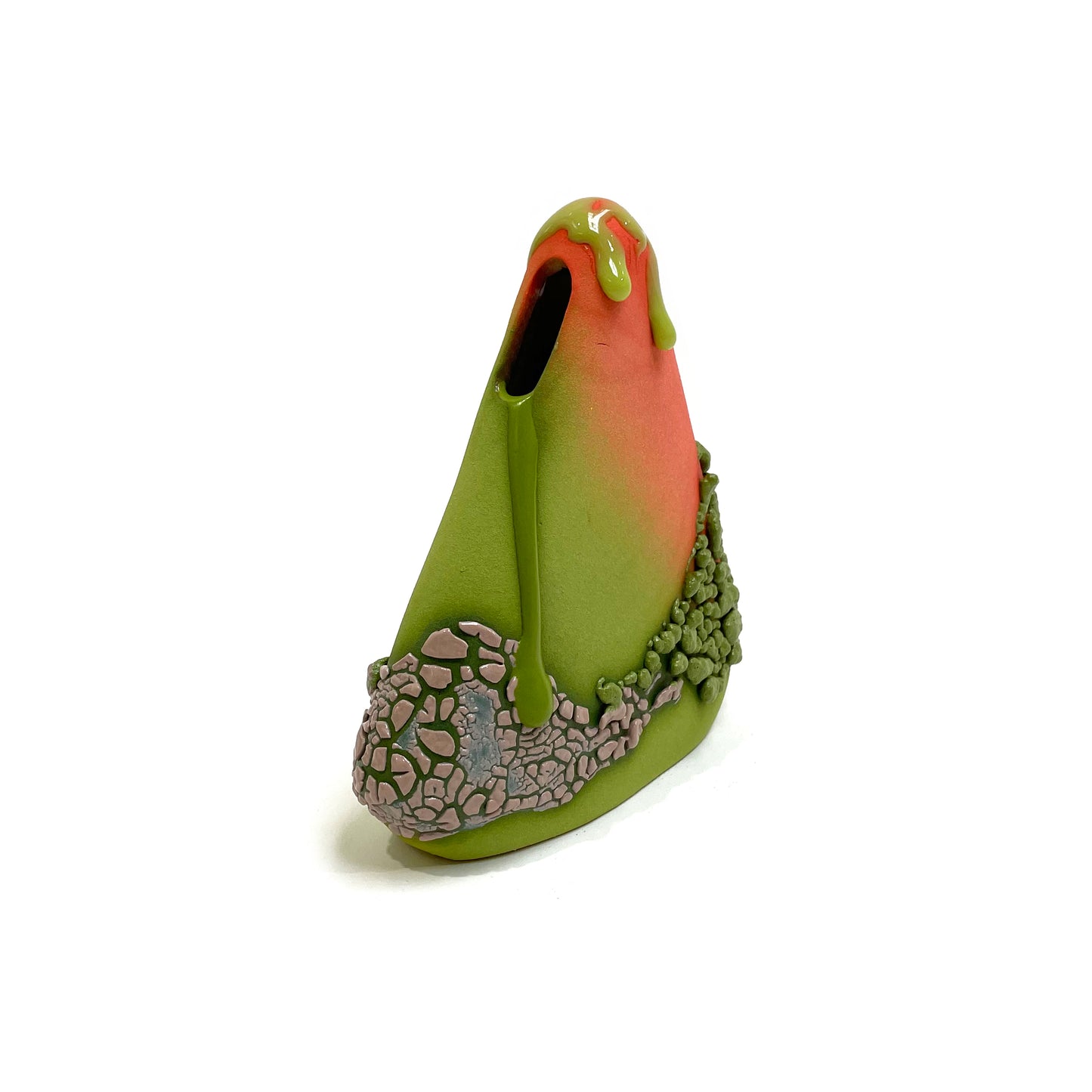Small Vase, Triangle (Salmon/Lime/Mushroom)