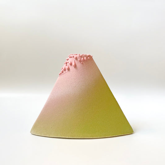 Volcano Vase, Medium (Chartreuse/Pink with White gloop)