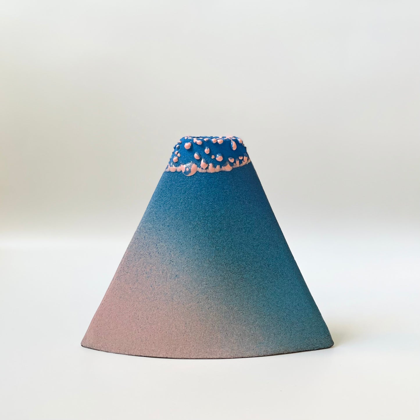 Volcano Vase, Medium (Blue/Pink with Beads)