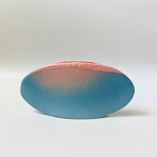 Oval Vase, Small (Pink/Blue with Pink bead)
