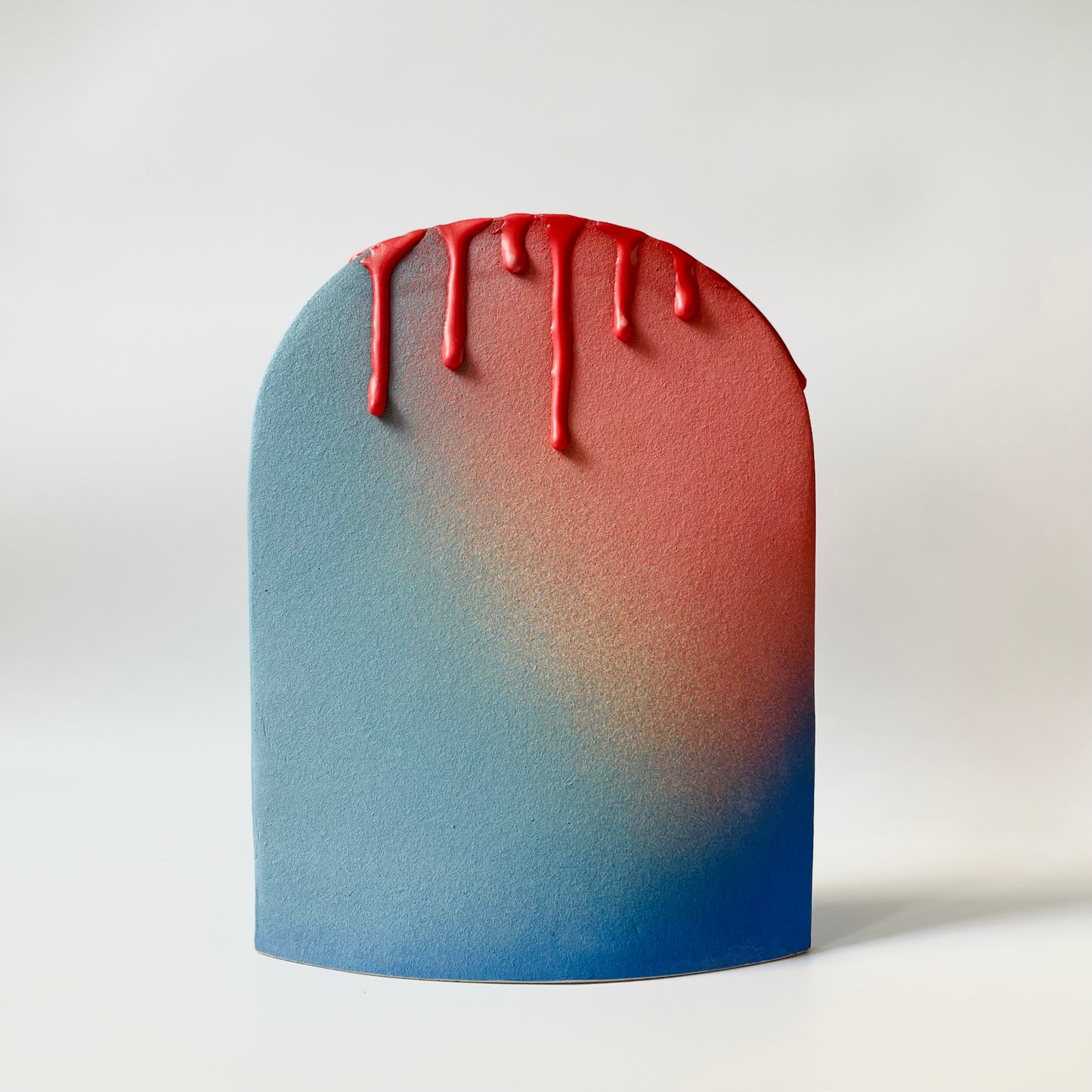 Hump Vase, Large (Red/Pink/Blue with Drip)