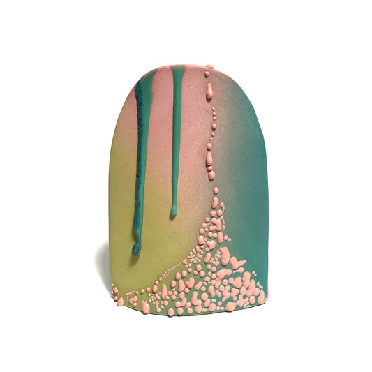 Hump Vase, Tall (Turquoise/Chartreuse/Pinks)