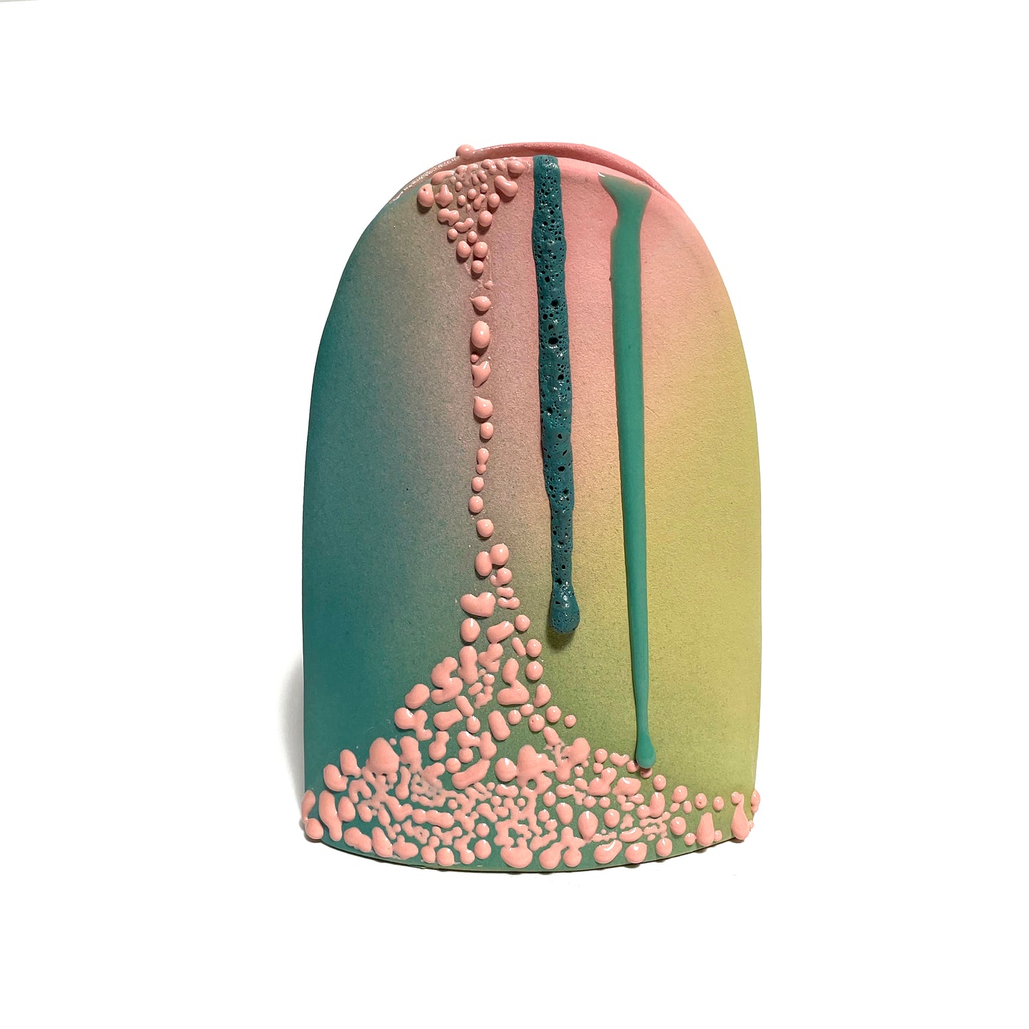 Hump Vase, Tall (Turquoise/Chartreuse/Pinks)